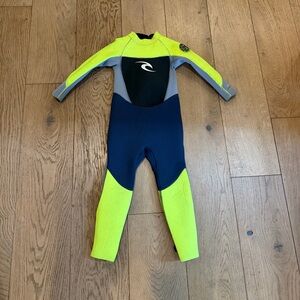 Rip Curl Kids Neon Yellow & Navy Full Wetsuit